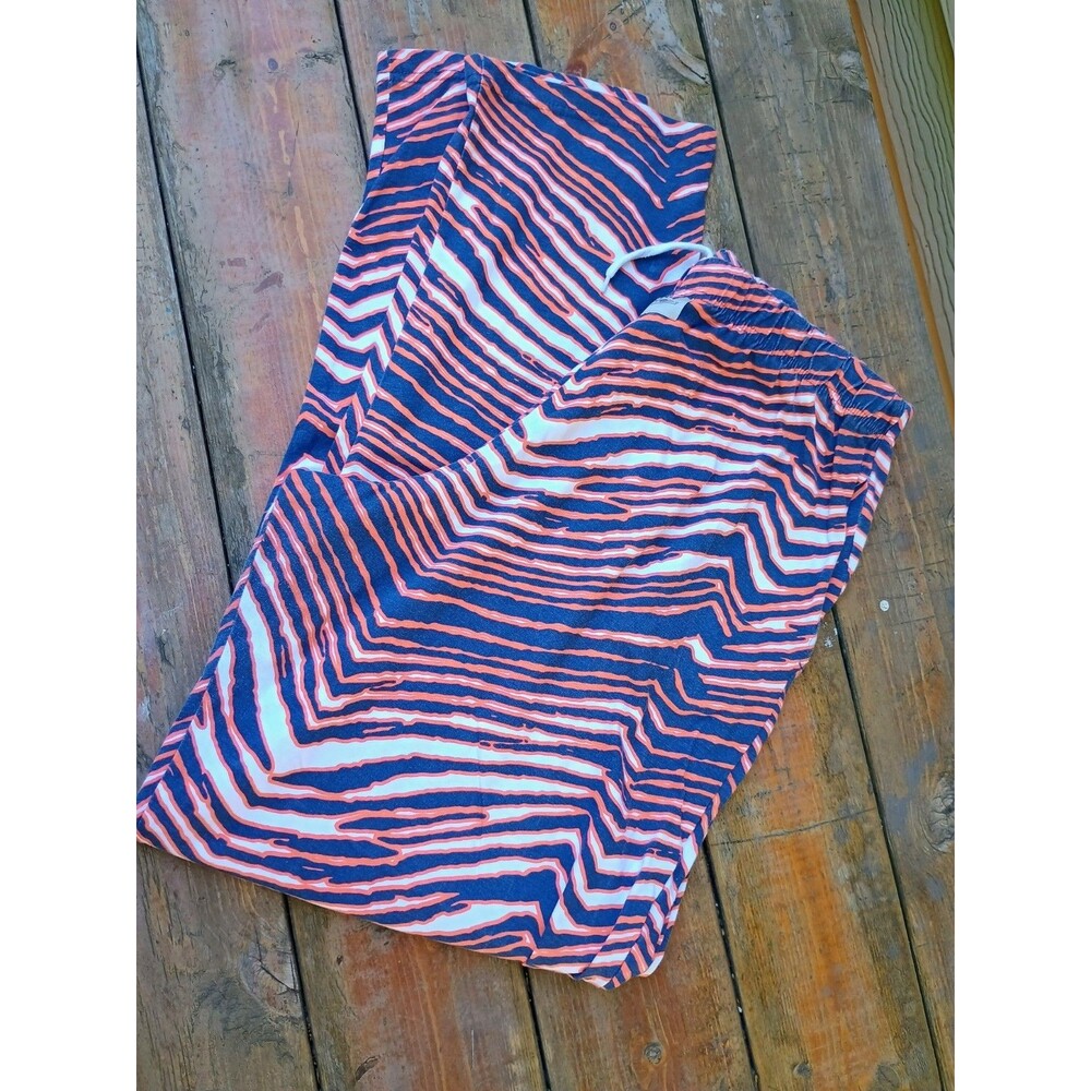 Zubaz Pants Mens XXL Navy Orange Abstract Stripe Lounge Drawstring Elastic Waist